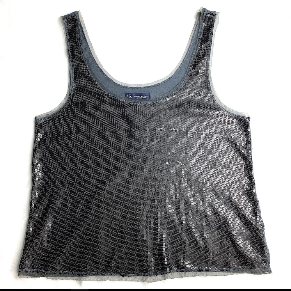 50% OFF American Eagle Black Sequin Mesh Cami